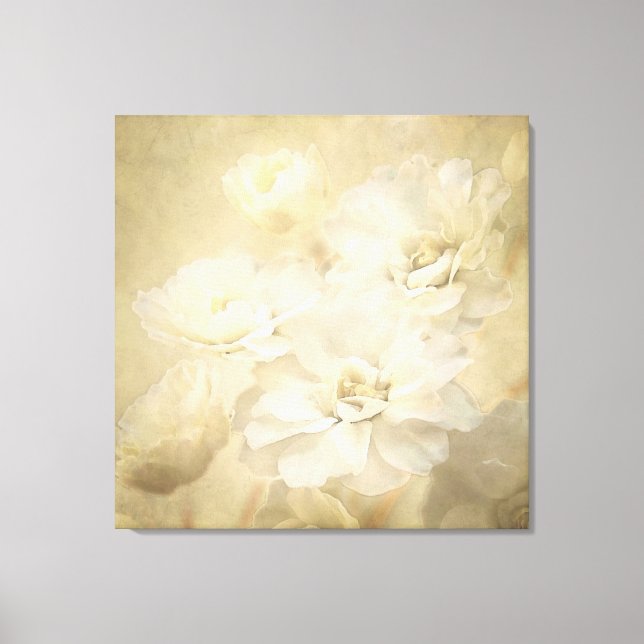 Imprimir arte de lienzo de flores de marfil antigu (Anverso)