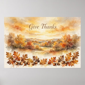 Imprimir arte de paisaje de otoño 'Dar gracias'