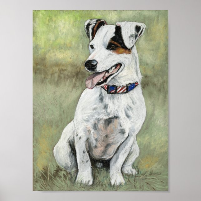 Imprimir arte de perro de Jack Russell Terrier (Frente)