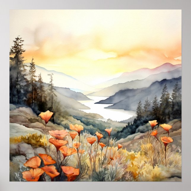 Imprimir arte de pintura en desfiladero de Columbi (Frente)