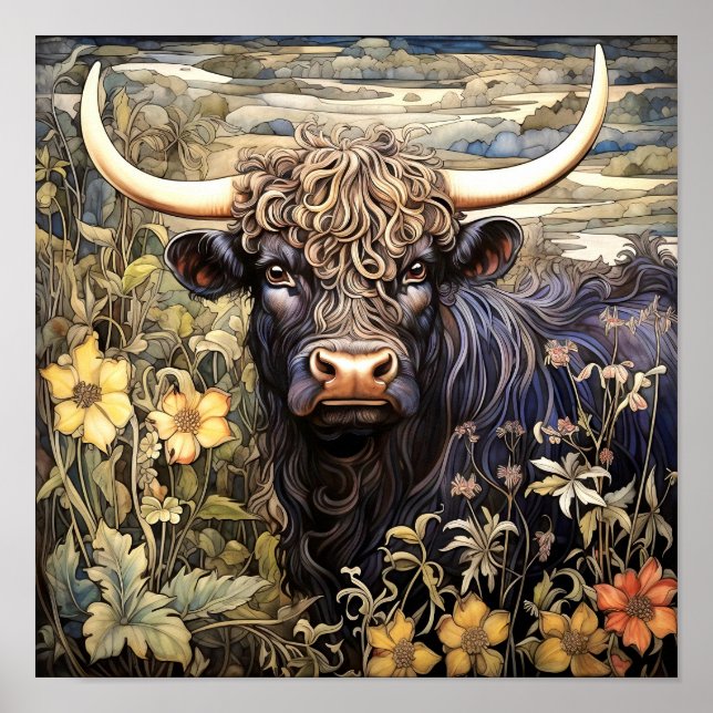 Imprimir arte de vaca en Highland (Frente)