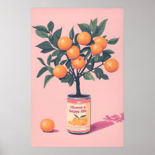 Imprimir arte de vida feliz, Naranja Motivacional