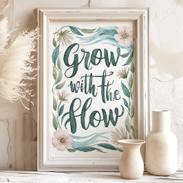 Imprimir arte floral Crece con el Flujo