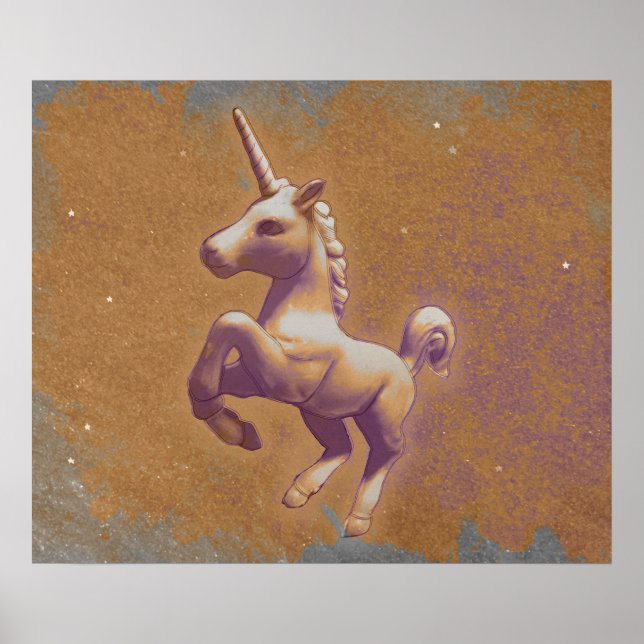 Imprimir arte Poster de Unicornio 24x20 (lavanda M (Frente)