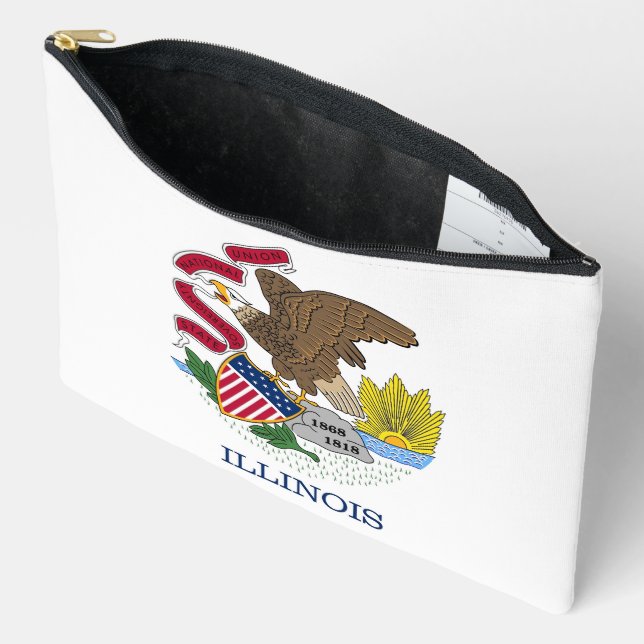 Imprimir bolsa de corte con bandera de Illinois, E (Abierto)