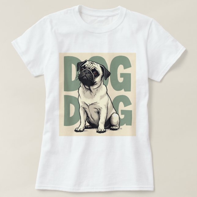 Imprimir con camiseta de pug (Diseño del anverso)