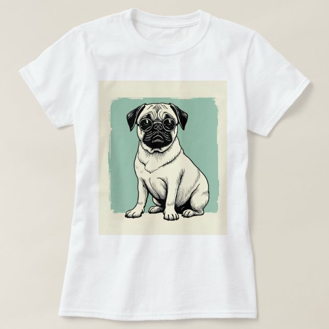 Imprimir con camiseta de pug (Diseño del anverso)