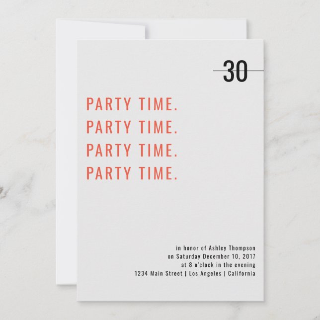 Imprimir invitación de cumpleaños de diseño (Anverso)