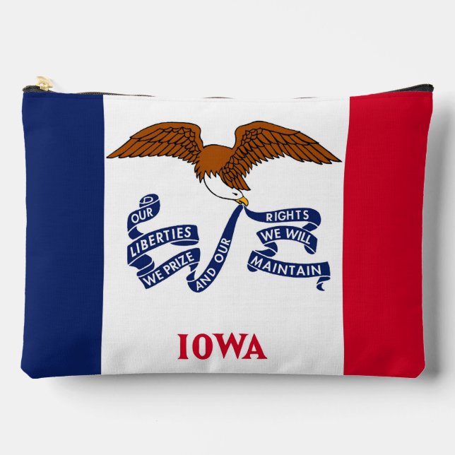 Imprimir la bolsa de corte con bandera de Iowa, EE (Anverso)