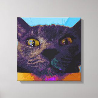 Imprimir lienzo de arte pop de cara a gato