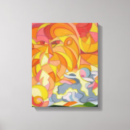 Imprimir lienzo de cordero y león.