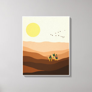 Imprimir lienzo de desierto de Ilustracion marrón