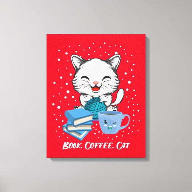 Imprimir lienzo de gato de café (Anverso)