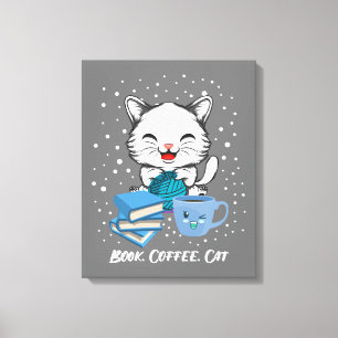 Imprimir lienzo de gato de café
