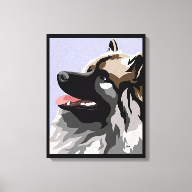 Imprimir lienzo de perro de Keeshond (Anverso)