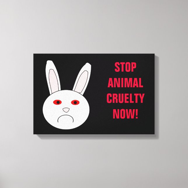 Imprimir Lienzo Detener Crueldad Animal Ahora (Anverso)
