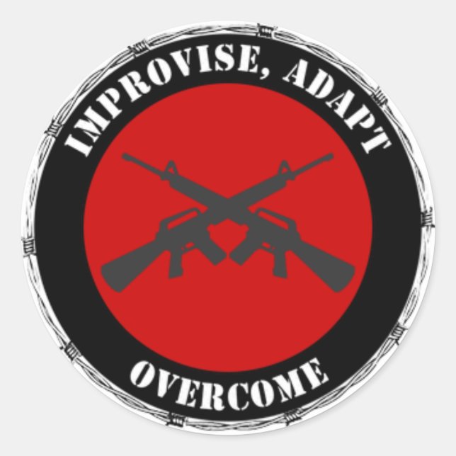 Improvisar, adaptarse, superar Pegatina (Anverso)