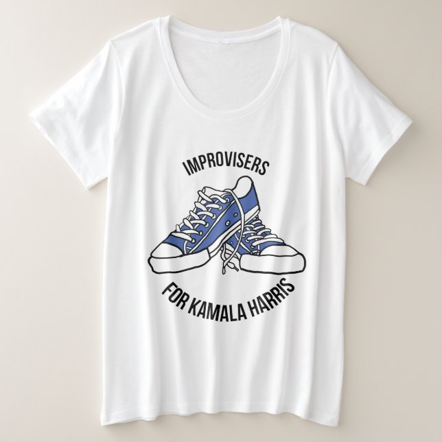 "Improvisers for Kamala Harris", camiseta más gran (Anverso del diseño)