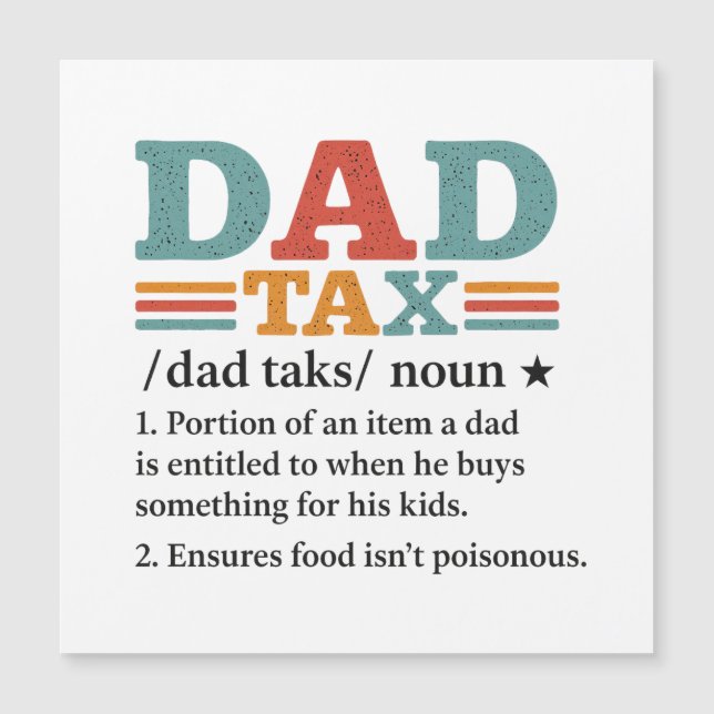 Impuesto a papá - Divertida definición de paternid (Anverso)