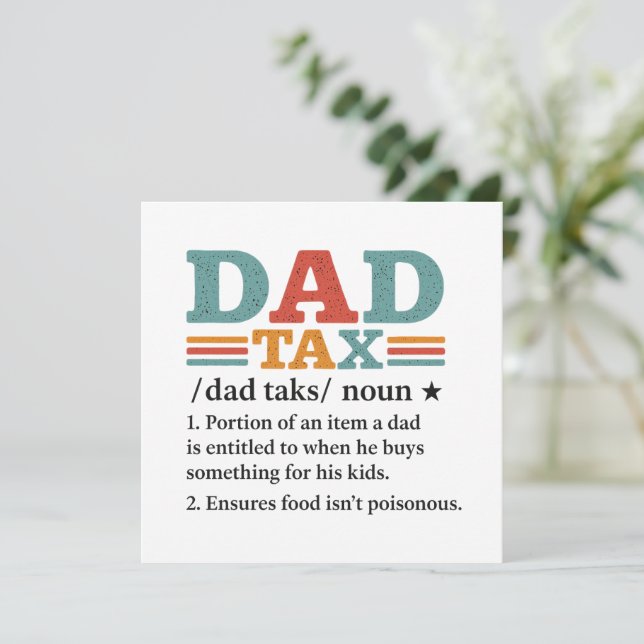 Impuesto a papá - Divertida definición de paternid (Anverso de pie)