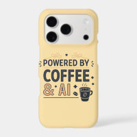 Impulsado por Coffee & AI Retro Tech Vector