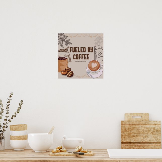 Impulsado por Poster de café - Gracioso arte mural (Cocina)