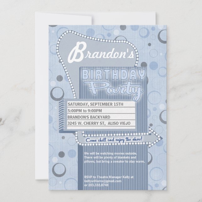 Impulsión retra de la invitación del fiesta de la (Anverso)