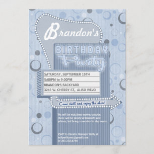 Impulsión retra de la invitación del fiesta de la