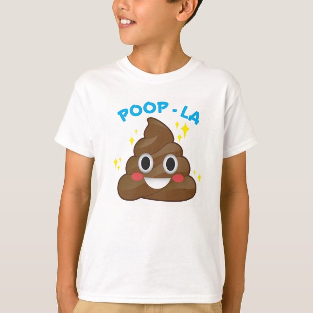 Impulso - camiseta feliz de la emoji de Poo del La (Anverso)