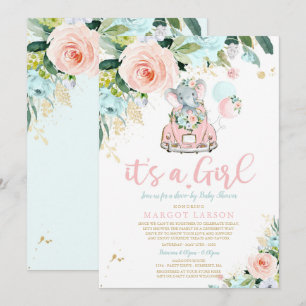 Impulso de elefantes por invitación de Baby Shower