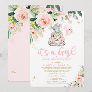 Impulso de elefantes por invitación de Baby Shower