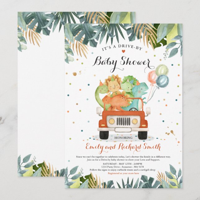 Impulso por Baby Shower Invitación a la Ducha de D (Anverso / Reverso)