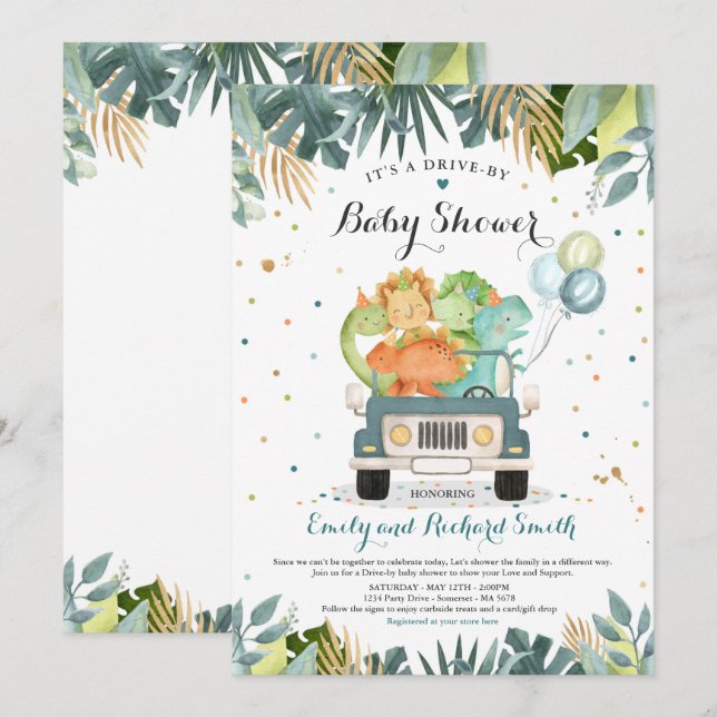 Impulso por Baby Shower Invitación a la Ducha de D (Anverso / Reverso)