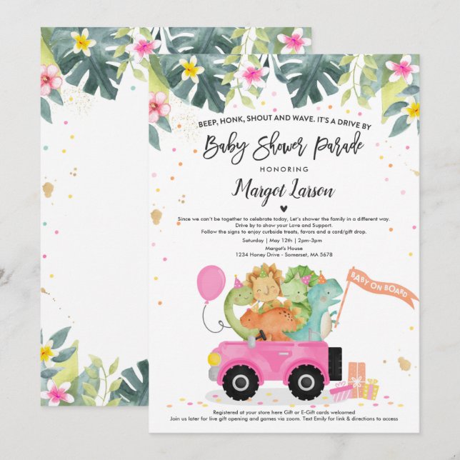 Impulso por Baby Shower Invitación a la Ducha de D (Anverso / Reverso)