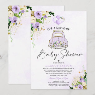 Impulso por Baby Shower Invitación Purple Floral
