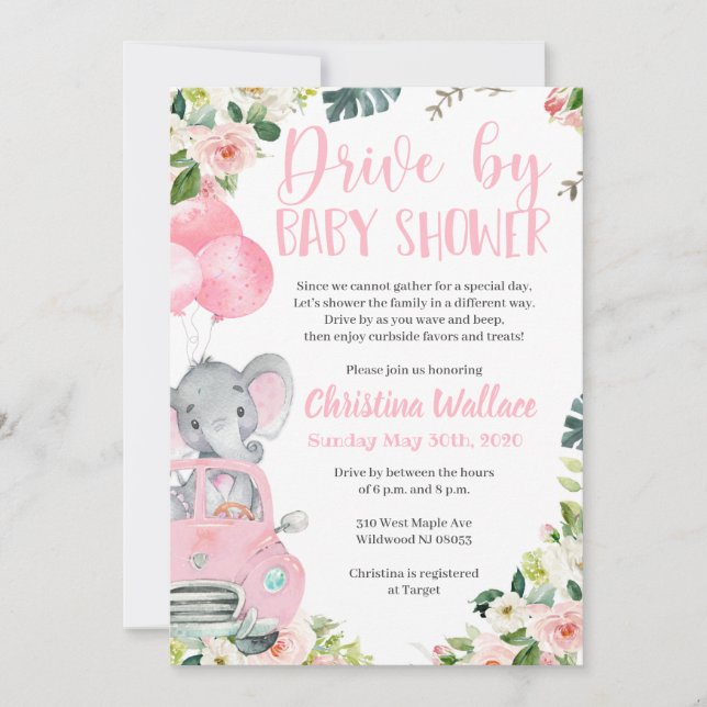 Impulso por Baby Shower Invitaciones para Chicas (Anverso)