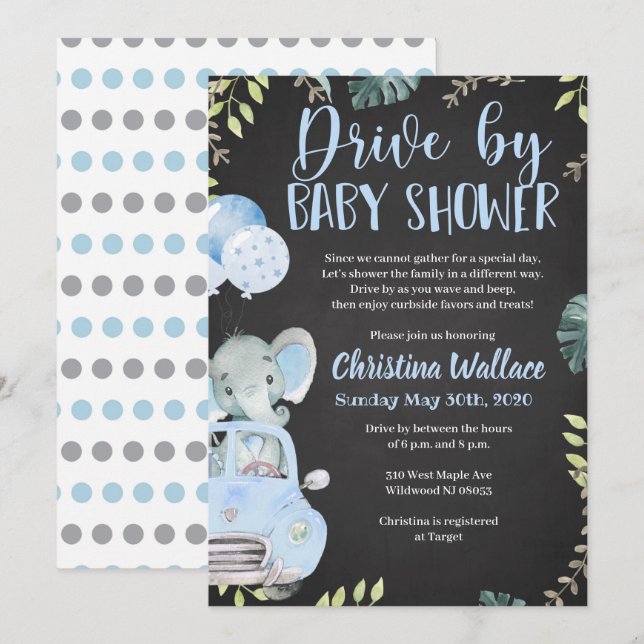 Impulso por bebés invitaciones de ducha para niños (Anverso / Reverso)