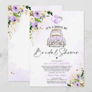 Impulso por Bridal Shower Invitación Purple Floral