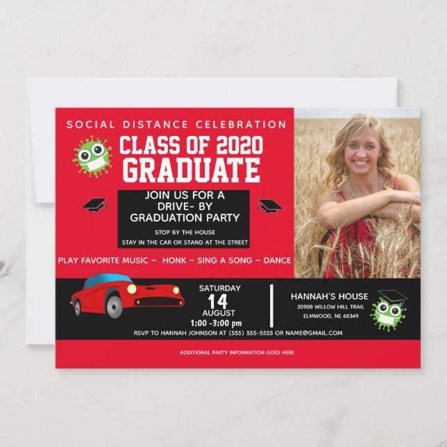 Impulso Por Fiesta, Anuncios De Graduación En Rojo (Anverso)