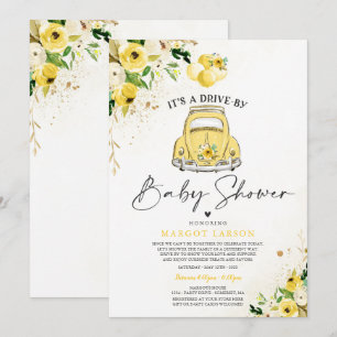 Impulso Por Invitación Baby Shower Floral Amarilla