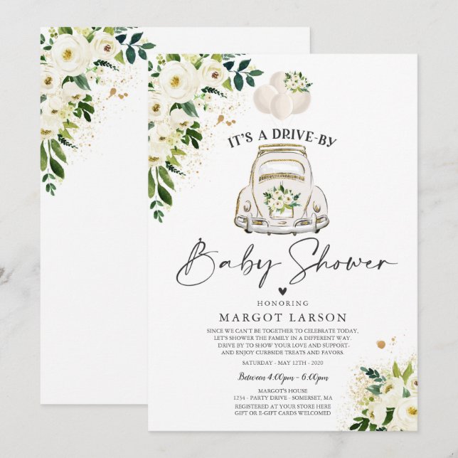 Impulso por invitación de Baby Shower Neutral de g (Anverso / Reverso)