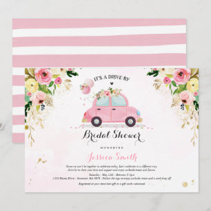 Impulso por novia ducha invitación Floral rosa