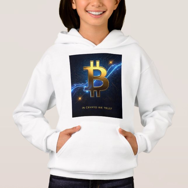 In Crypto We Trust Kids Bitcoin Hoodie (Anverso)