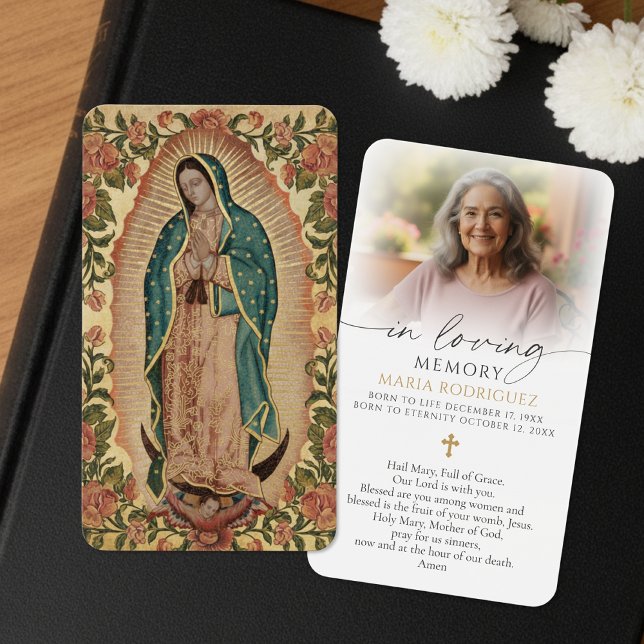 In Loving Memory Guadalupe Photo Prayer Card (Subido por el creador)