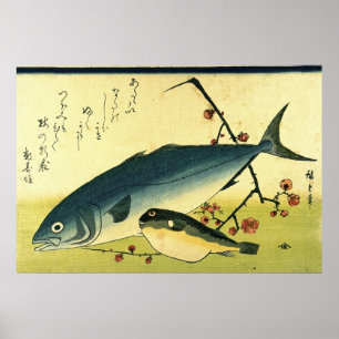 Inada y Fugu - Impresión japonesa de peces de Hiro