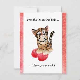 Incluso aunque, te amo un ocelote postal de juego 