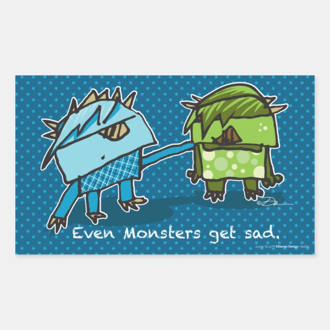 Incluso los monstruos se vuelven pegatinas tristes (Anverso)
