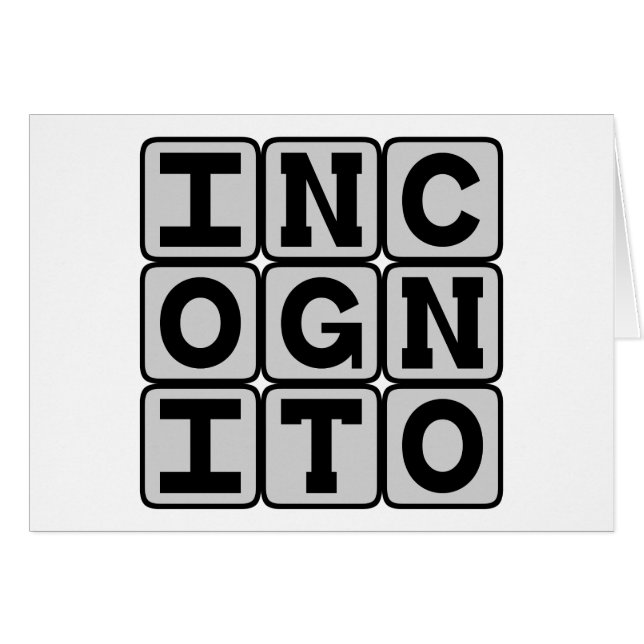 Incógnito, Oculto en Anonimato (Anverso (Horizontal))