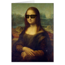 Inconformista feliz divertido Mona Lisa en sombras