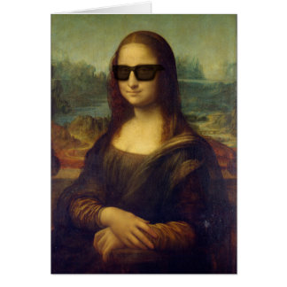 Inconformista feliz divertido Mona Lisa en sombras